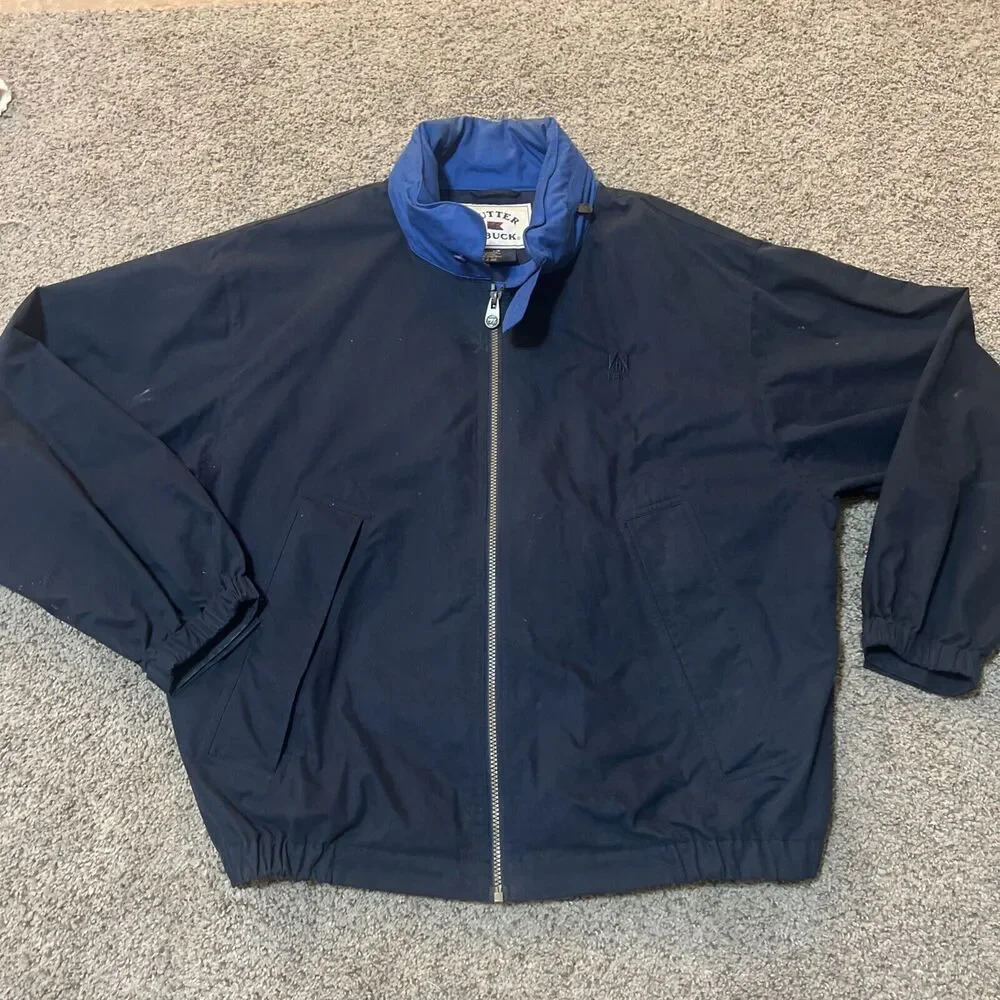Vintage Cutter & Buck Mens L Chore Pocket‎ Full Zipper Winter Hooded Jacket Soft